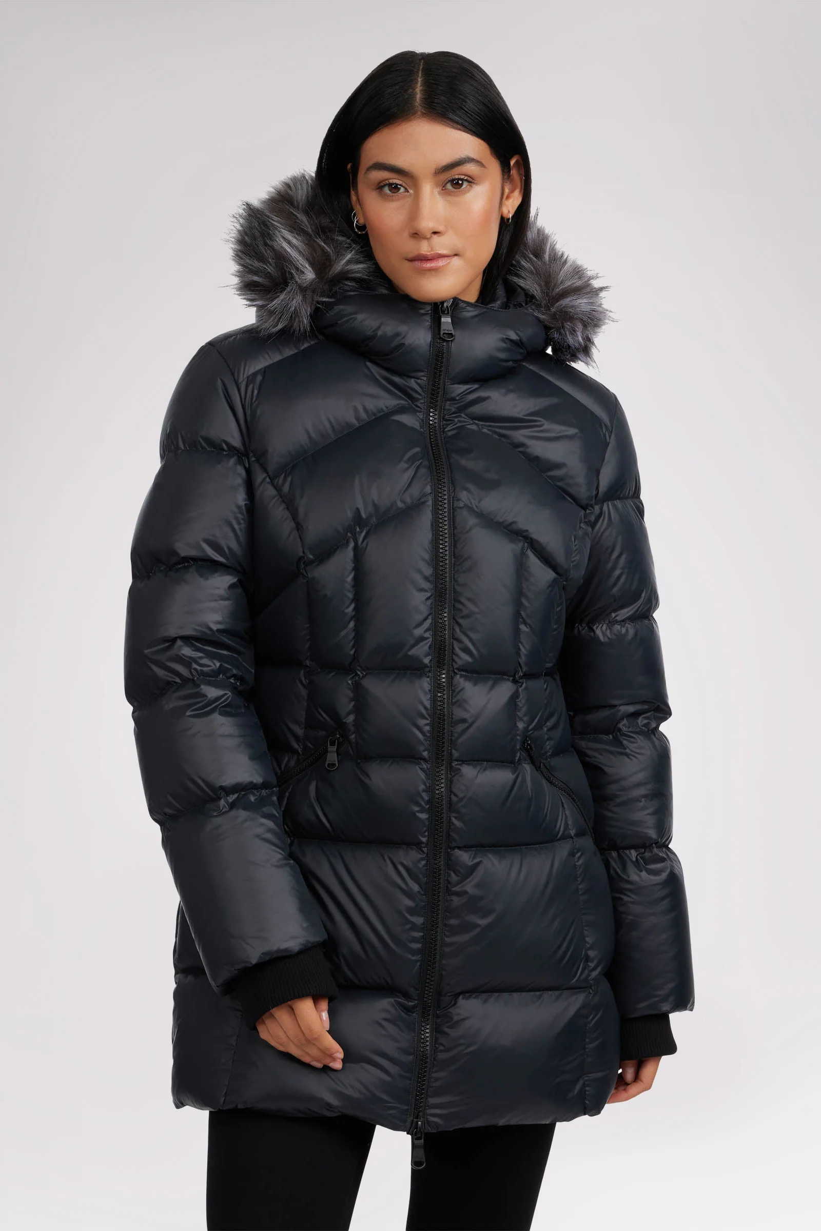 Ares Women's Puffer Jacket w/Faux Fur Trim - Image 14