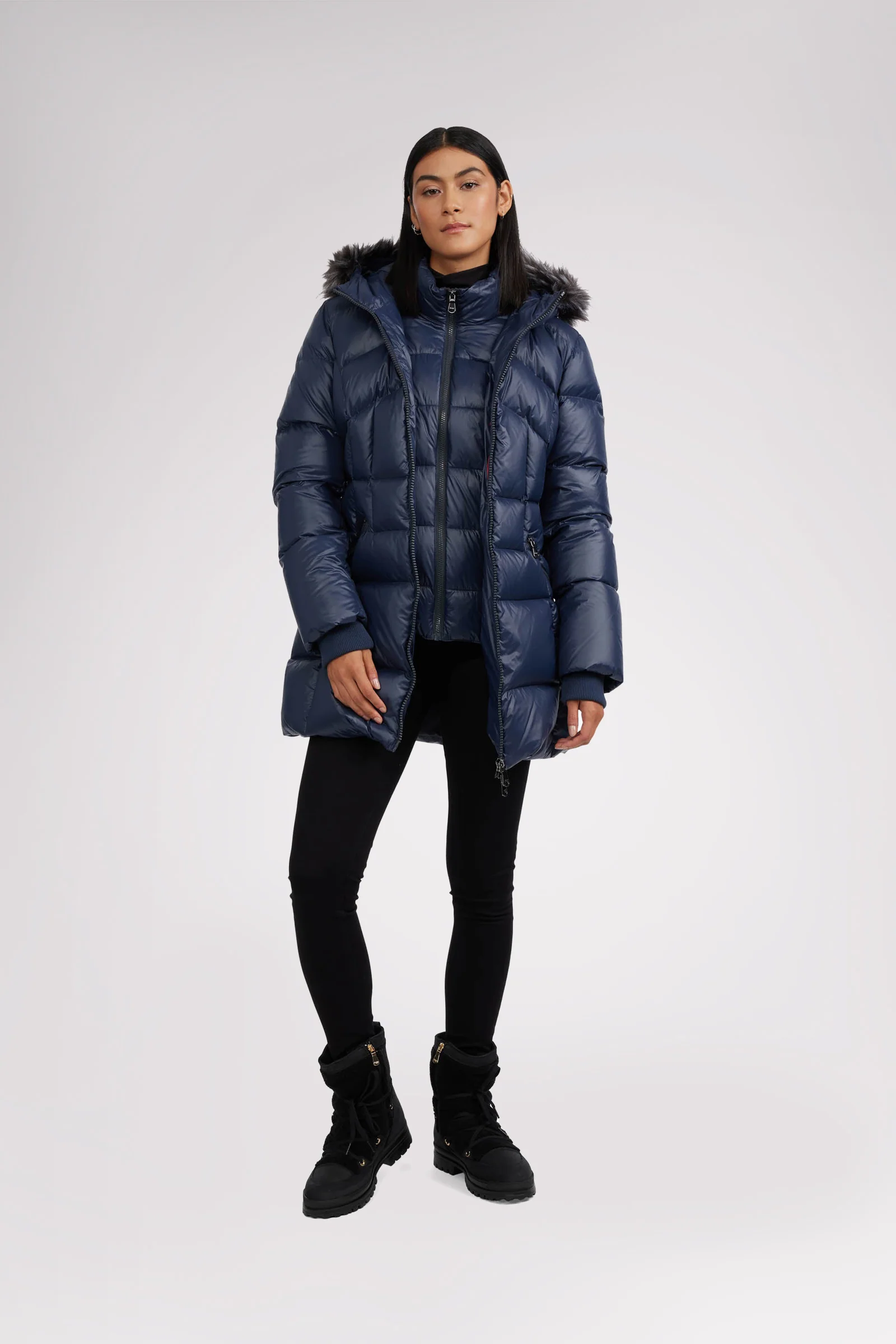 Ares Women's Puffer Jacket w/Faux Fur Trim - Image 3