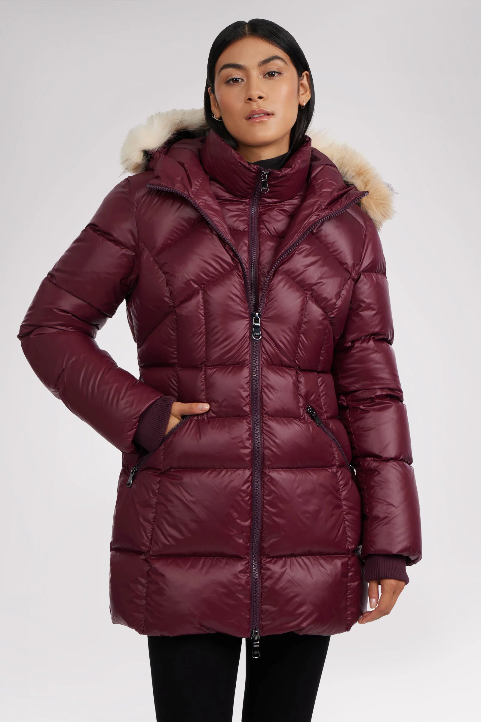 Ares Women's Puffer Jacket w/Faux Fur Trim - Image 9
