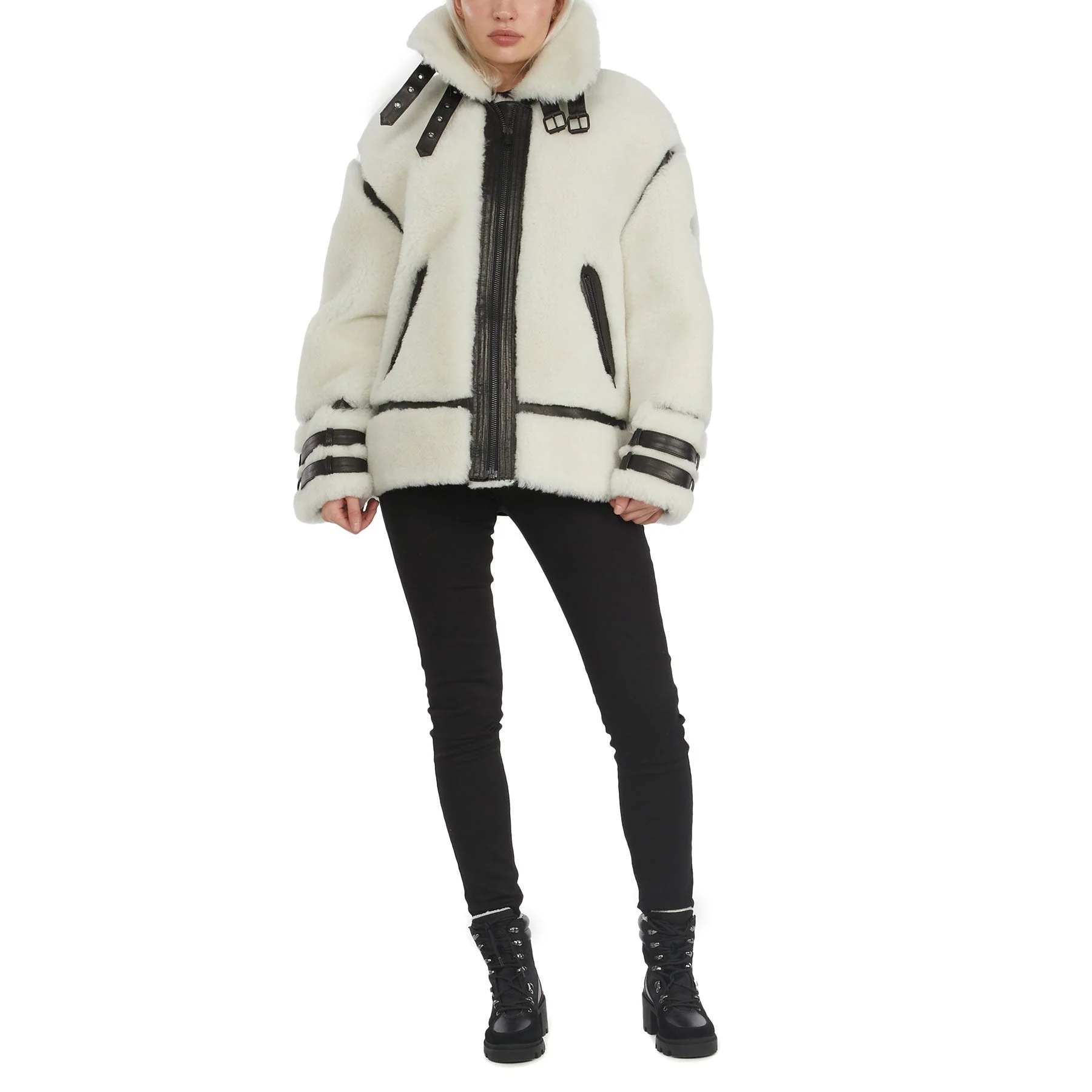 Jenny Women's Front Zip Shearling Jacket - Image 6