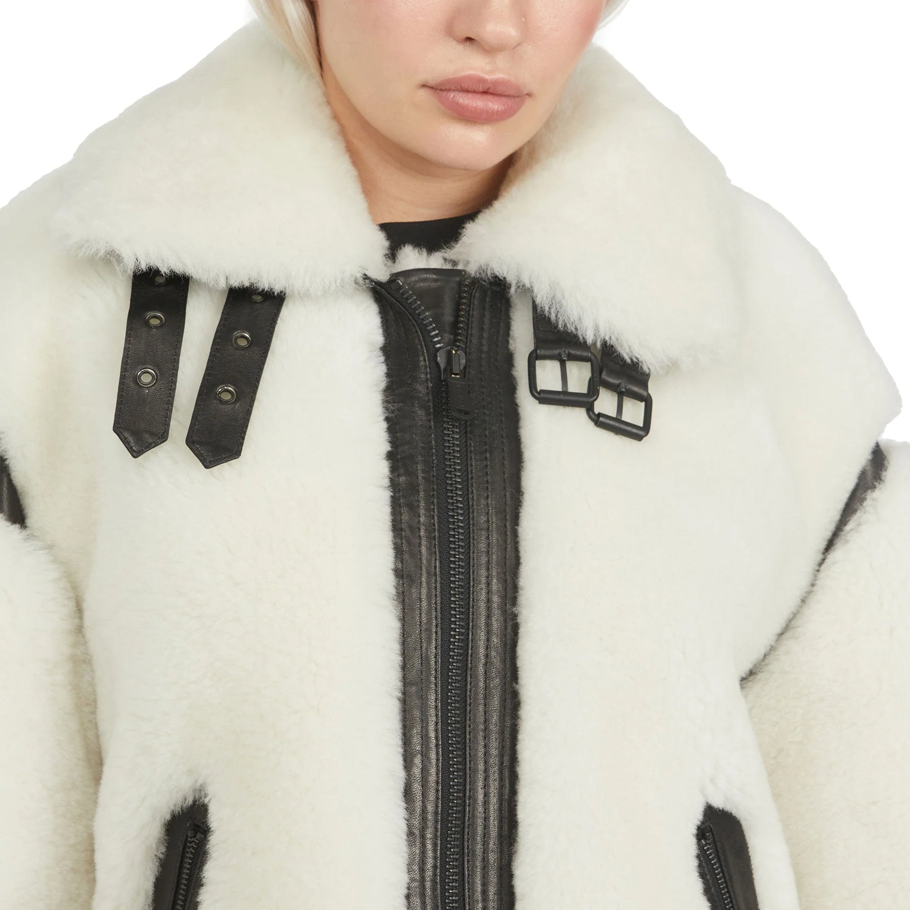 Jenny Women's Front Zip Shearling Jacket - Image 9