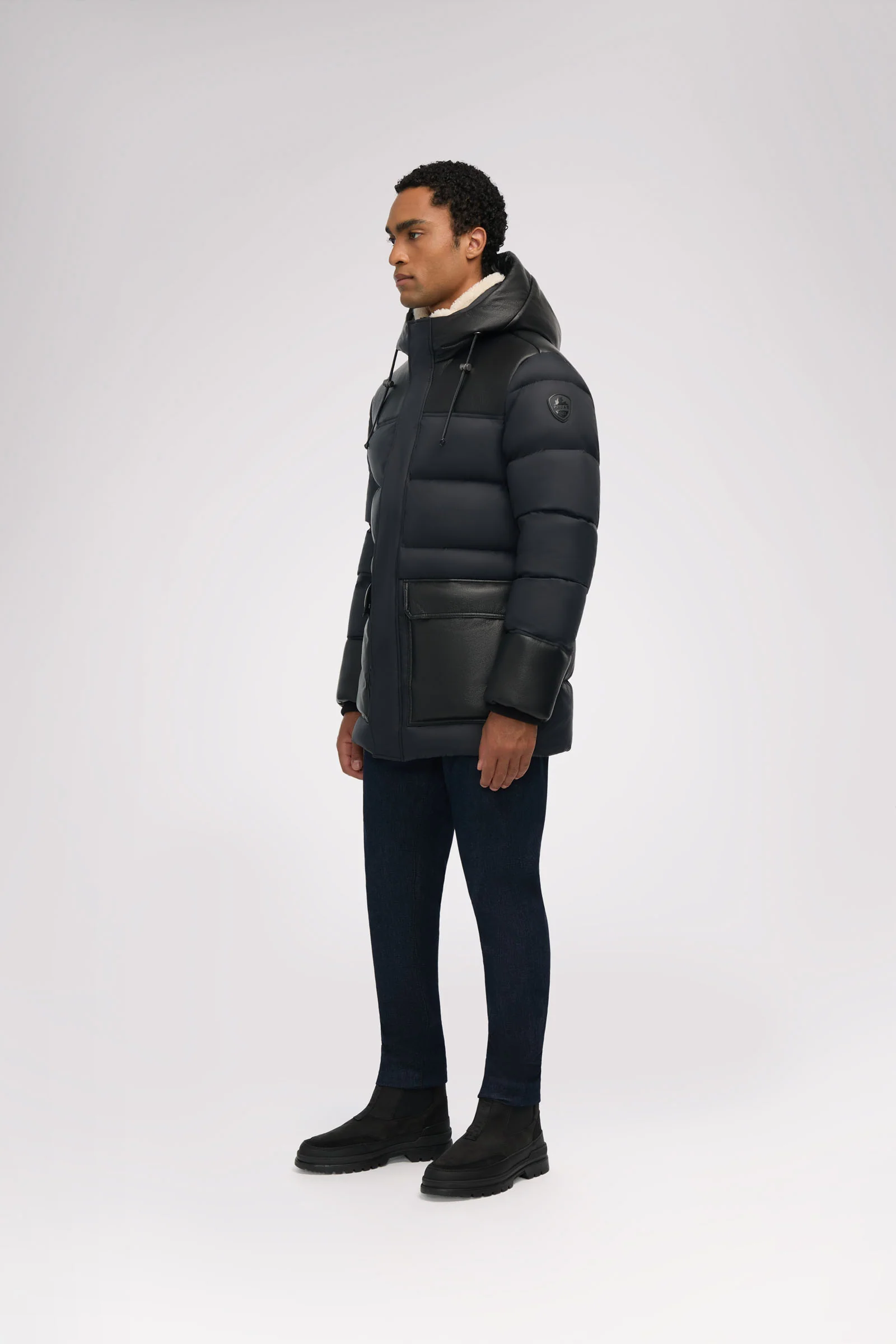 Wolf Men's Faux Shearling Parka Puffer - Image 3