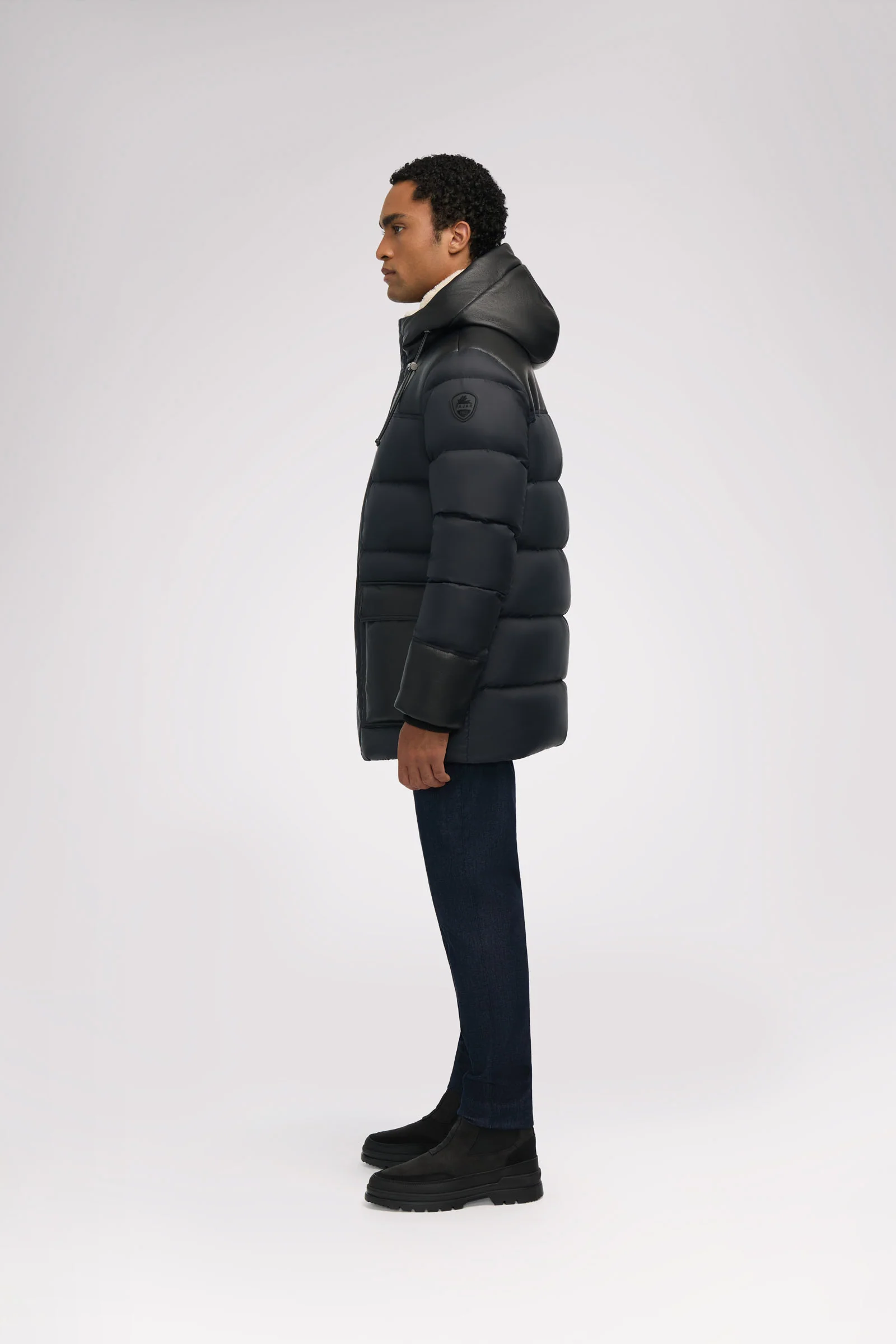 Wolf Men's Faux Shearling Parka Puffer - Image 4